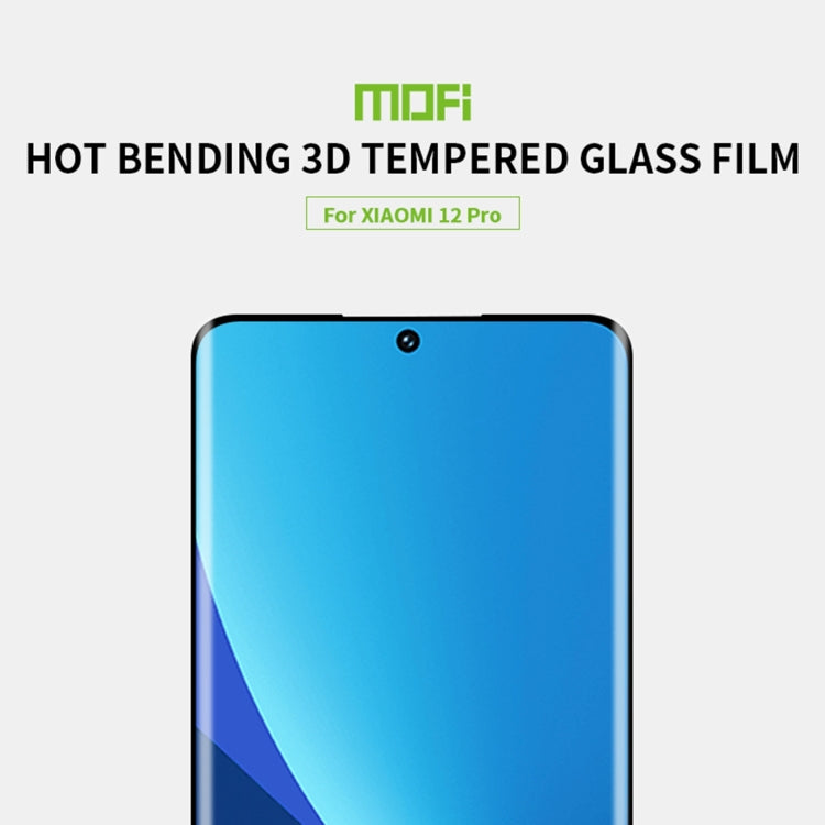 For Xiaomi 12 Pro MOFI 9H 3D Explosion-proof Hot Bending Tempered Glass Full Film(Black) -  by MOFI | Online Shopping South Africa | PMC TechLife | Buy Now Pay Later Mobicred