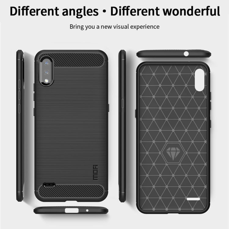 For LG K22 / K22 Plus MOFI Gentleness Brushed Carbon Fiber Soft TPU Case(Blue) - LG by MOFI | Online Shopping South Africa | PMC TechLife | Buy Now Pay Later Mobicred