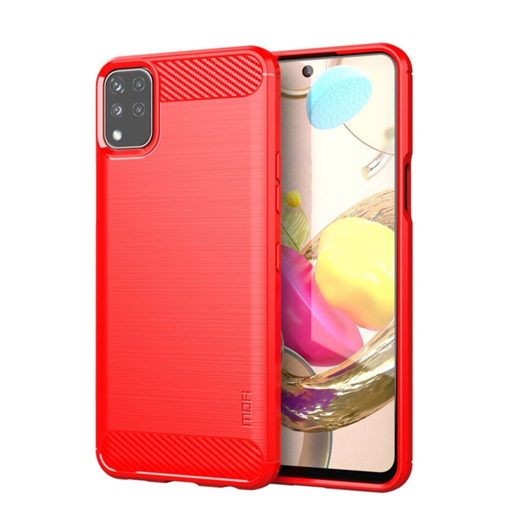 For LG K42 MOFI Gentleness Brushed Carbon Fiber Soft TPU Case(Red) - LG by MOFI | Online Shopping South Africa | PMC Jewellery