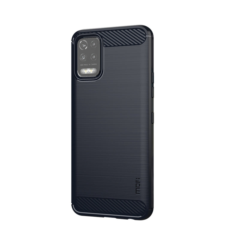 For LG K52 / K62 / K62+ / Q52 / Q62  MOFI Gentleness Brushed Carbon Fiber Soft TPU Case(Blue) - LG by MOFI | Online Shopping South Africa | PMC Jewellery