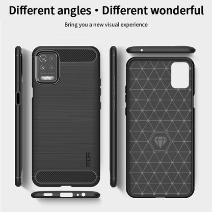 For LG K52 / K62 / K62+ / Q52 / Q62  MOFI Gentleness Brushed Carbon Fiber Soft TPU Case(Blue) - LG by MOFI | Online Shopping South Africa | PMC Jewellery | Buy Now Pay Later Mobicred