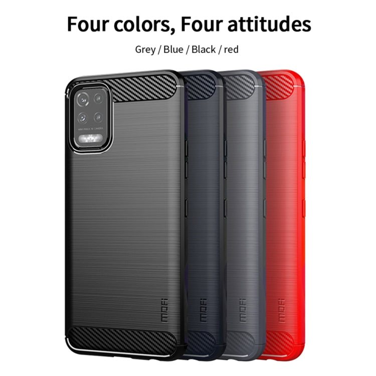 For LG K52 / K62 / K62+ / Q52 / Q62  MOFI Gentleness Brushed Carbon Fiber Soft TPU Case(Red) - LG by MOFI | Online Shopping South Africa | PMC Jewellery