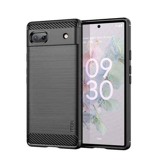 For Google Pixel 6A MOFI Gentleness Brushed Carbon Fiber Soft TPU Case(Black) - Google Cases by MOFI | Online Shopping South Africa | PMC Jewellery