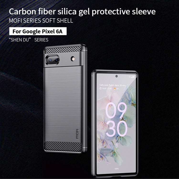 For Google Pixel 6A MOFI Gentleness Brushed Carbon Fiber Soft TPU Case(Red) - Google Cases by MOFI | Online Shopping South Africa | PMC TechLife | Buy Now Pay Later Mobicred
