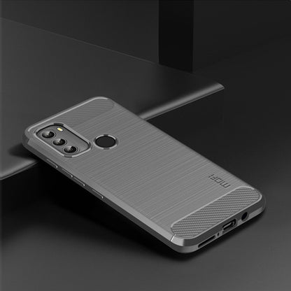 For Motorola Moto G71 5G MOFI Gentleness Brushed Carbon Fiber Soft TPU Case(Gray) - Motorola Cases by MOFI | Online Shopping South Africa | PMC Jewellery