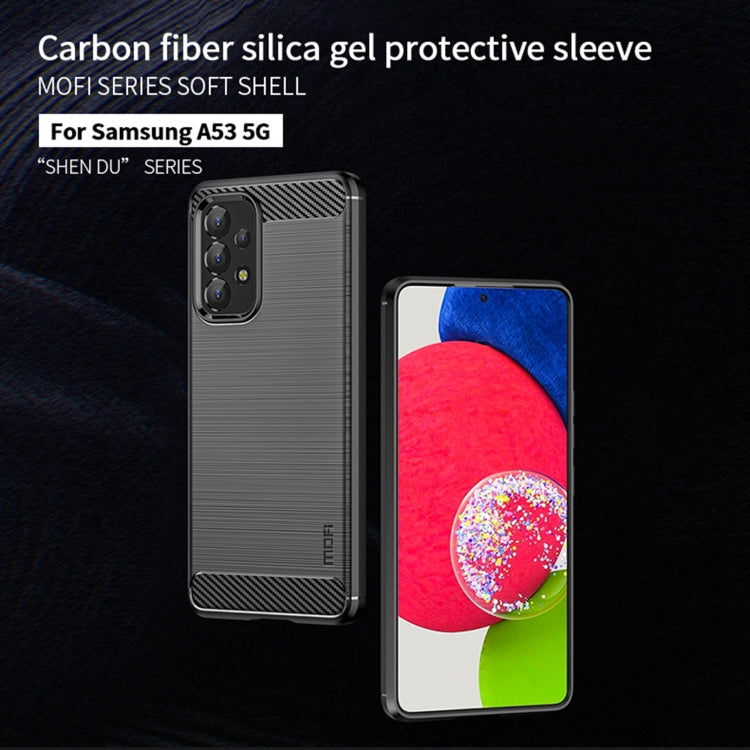 For Samsung Galaxy A53 5G MOFI Gentleness Brushed Carbon Fiber Soft TPU Case(Black) - Galaxy Phone Cases by MOFI | Online Shopping South Africa | PMC Jewellery