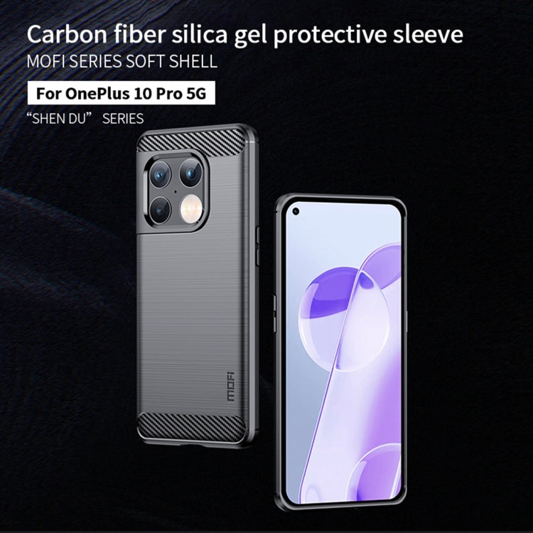 For OnePlus 10 Pro 5G MOFI Gentleness Brushed Carbon Fiber Soft TPU Case(Black) - OnePlus Cases by MOFI | Online Shopping South Africa | PMC TechLife | Buy Now Pay Later Mobicred