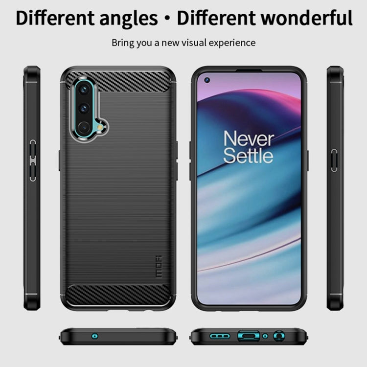 For OnePlus Nord CE 5G MOFI Gentleness Brushed Carbon Fiber Soft TPU Case(Red) - OnePlus Cases by MOFI | Online Shopping South Africa | PMC TechLife