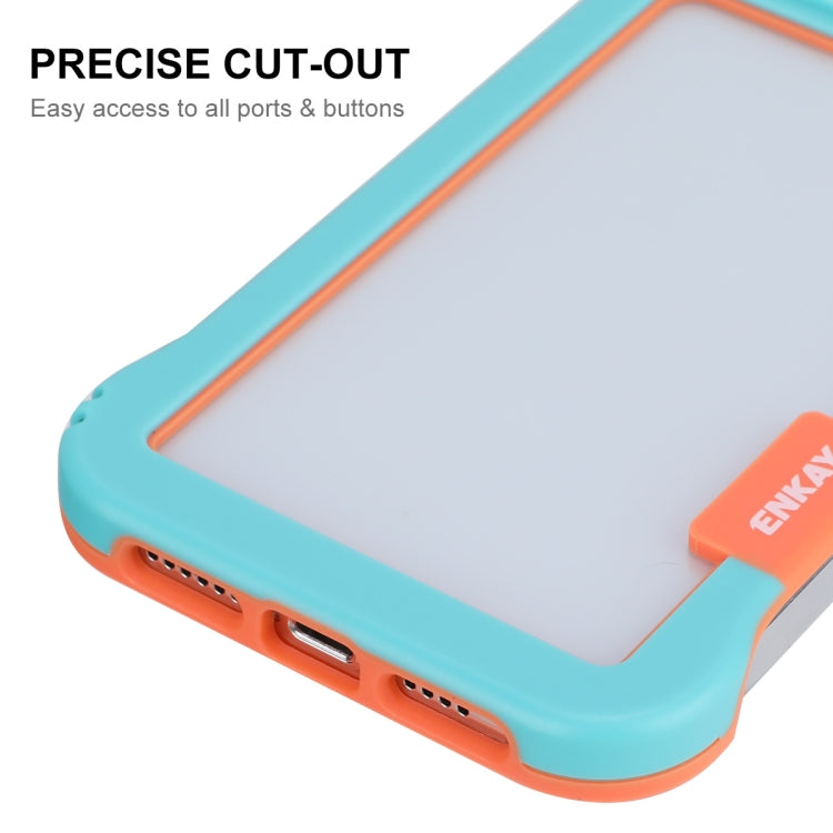 For iPhone 13 Pro ENKAY Frameless Hollow Shockproof PC Case (Blue) - iPhone 13 Pro Cases by ENKAY | Online Shopping South Africa | PMC Jewellery | Buy Now Pay Later Mobicred