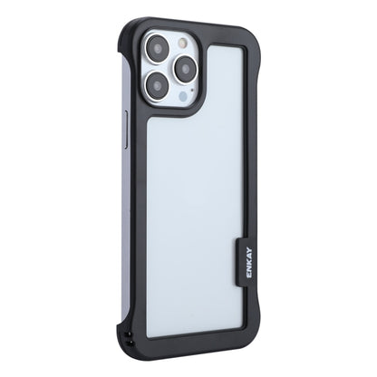 For iPhone 13 Pro Max ENKAY Frameless Hollow PC Case + Glass Film (Black) - iPhone 13 Pro Max Cases by ENKAY | Online Shopping South Africa | PMC Jewellery | Buy Now Pay Later Mobicred