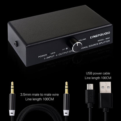 1 In 4 Out Audio Frequency Signal Splitter Distribute Device, Non Consumption, 3.5mm Interface Output -  by PMC Jewellery | Online Shopping South Africa | PMC Jewellery | Buy Now Pay Later Mobicred