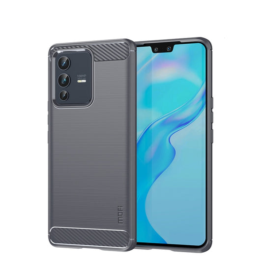 For vivo V23 5G/S12 MOFI Gentleness Series Brushed Texture Carbon Fiber Soft TPU Phone Case(Gray) - vivo Cases by MOFI | Online Shopping South Africa | PMC Jewellery