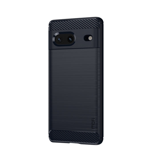 For Google pixel 7 5G MOFI Gentleness Series Brushed Texture Carbon Fiber TPU Phone Case(Blue) - Google Cases by MOFI | Online Shopping South Africa | PMC Jewellery