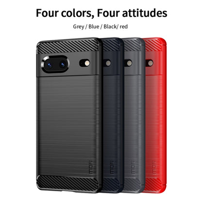 For Google pixel 7 5G MOFI Gentleness Series Brushed Texture Carbon Fiber TPU Phone Case(Red) - Google Cases by MOFI | Online Shopping South Africa | PMC Jewellery