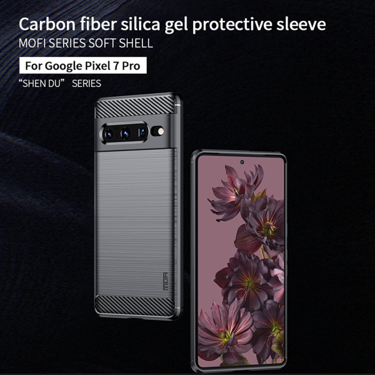 For Google pixel 7 Pro 5G MOFI Gentleness Series Brushed Texture Carbon Fiber TPU Phone Case(Black) - free shipping - PMC TechLife - Order now!