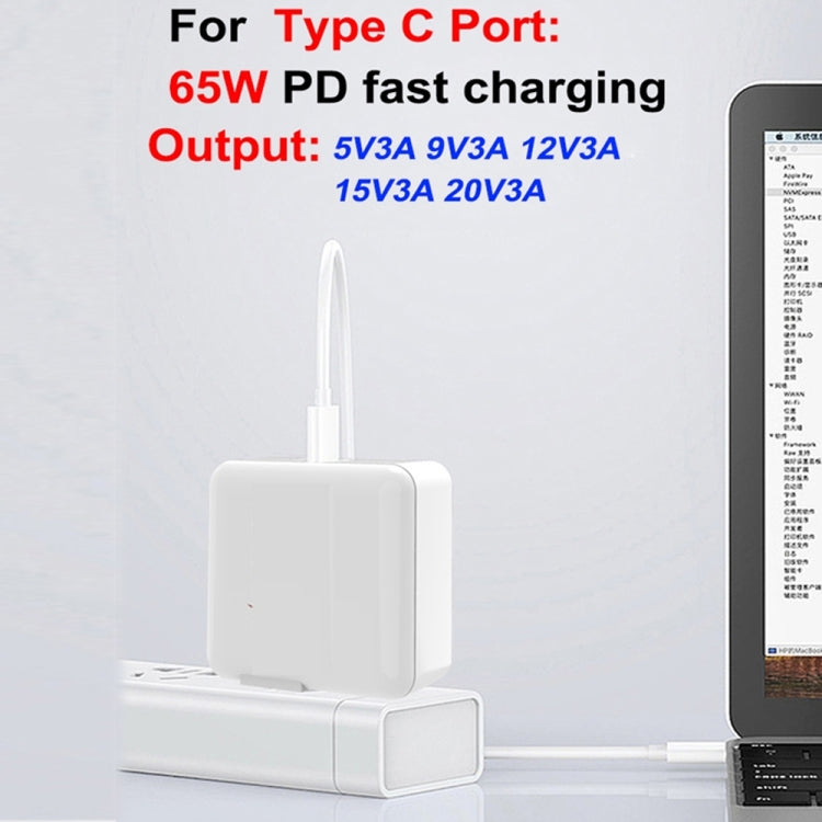 PD-65W USB-C / Type-C + QC3. 0 USB Laptop Charging Adapter, AU Plug / US Plug / EU Plug / UK Plug(White) - Cable & Adapter by PMC Jewellery | Online Shopping South Africa | PMC Jewellery | Buy Now Pay Later Mobicred