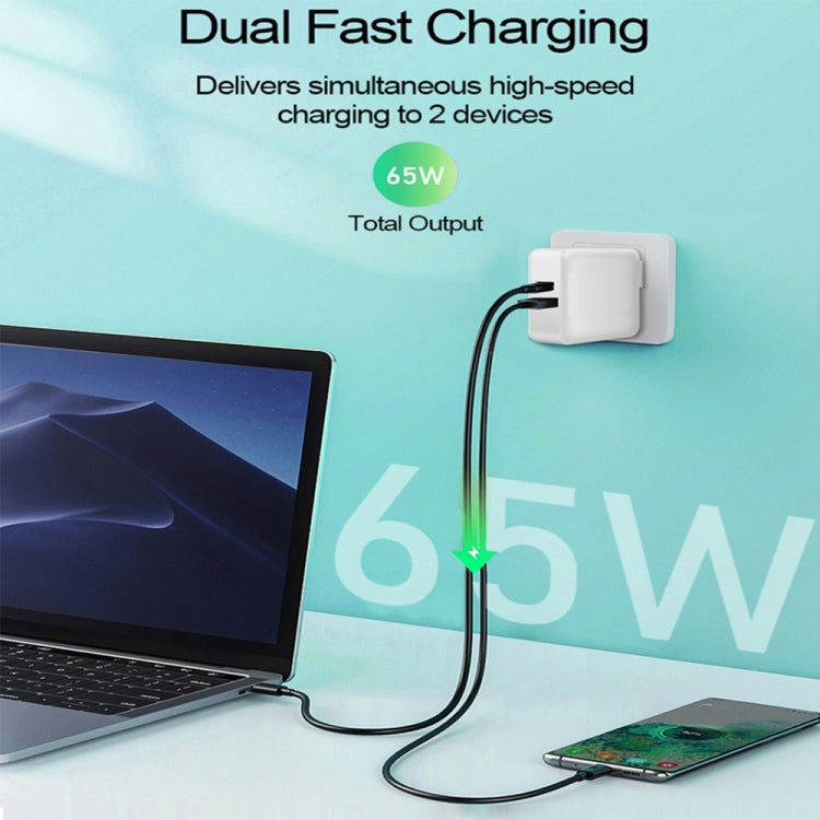 PD-65W USB-C / Type-C + QC3. 0 USB Laptop Charging Adapter, UK Plug / US Plug(White) - free shipping - PMC Jewellery - Order now!
