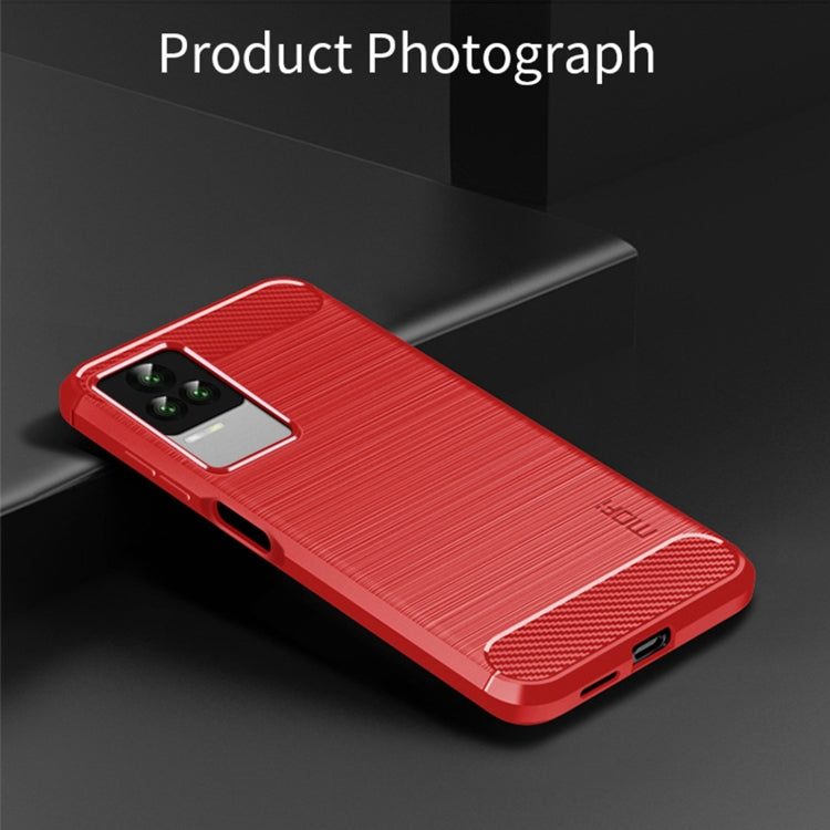 For Xiaomi Redmi K50 / K50 Pro MOFI Gentleness Brushed Carbon Fiber Soft TPU Case(Red) - Xiaomi Cases by MOFI | Online Shopping South Africa | PMC Jewellery