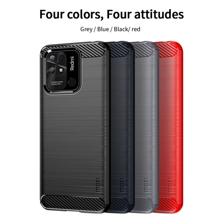 For Xiaomi Redmi 10C MOFI Gentleness Brushed Carbon Fiber Soft TPU Case(Gray) - Xiaomi Cases by MOFI | Online Shopping South Africa | PMC Jewellery