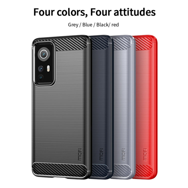 For Xiaomi 12 / 12X MOFI Gentleness Brushed Carbon Fiber Soft TPU Case(Black) - Xiaomi Cases by MOFI | Online Shopping South Africa | PMC Jewellery