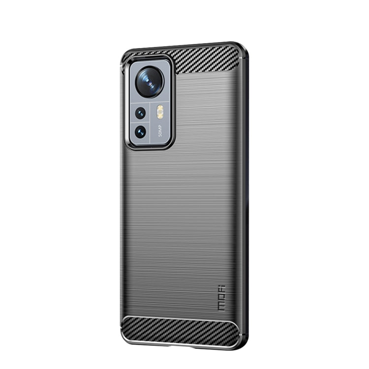 For Xiaomi 12 Pro MOFI Gentleness Brushed Carbon Fiber Soft TPU Case(Black) - Xiaomi Cases by MOFI | Online Shopping South Africa | PMC Jewellery | Buy Now Pay Later Mobicred