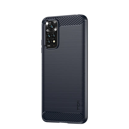 For Xiaomi Redmi Note 11 4G Global / Note 11S 4G MOFI Gentleness Brushed Carbon Fiber TPU Case(Blue) - Xiaomi Cases by MOFI | Online Shopping South Africa | PMC Jewellery