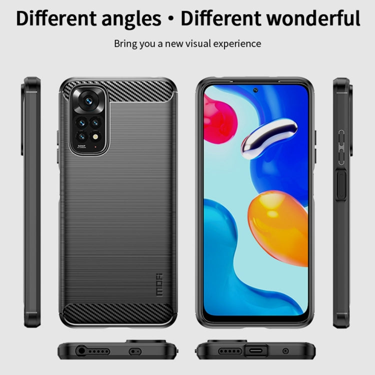 For Xiaomi Redmi Note 11 4G Global / Note 11S 4G MOFI Gentleness Brushed Carbon Fiber TPU Case(Blue) - Xiaomi Cases by MOFI | Online Shopping South Africa | PMC TechLife | Buy Now Pay Later Mobicred