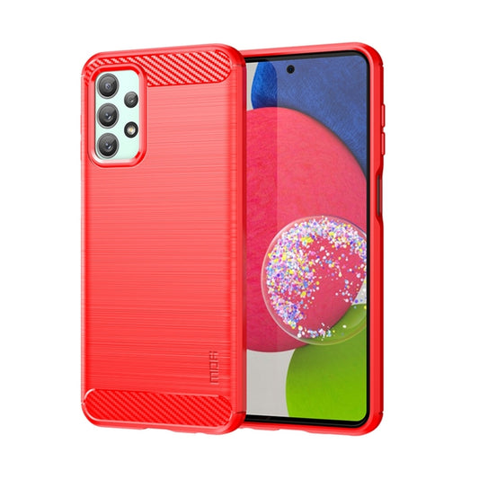 For Samsung Galaxy A23 / M23 / F23 MOFI Gentleness Series Brushed Texture Carbon Fiber Soft TPU Case(Red) - Galaxy Phone Cases by MOFI | Online Shopping South Africa | PMC Jewellery