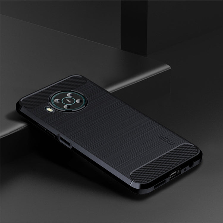 For Nokia X100 MOFI Gentleness Series Brushed Texture Carbon Fiber TPU Phone Case(Blue) - Nokia Cases by MOFI | Online Shopping South Africa | PMC Jewellery