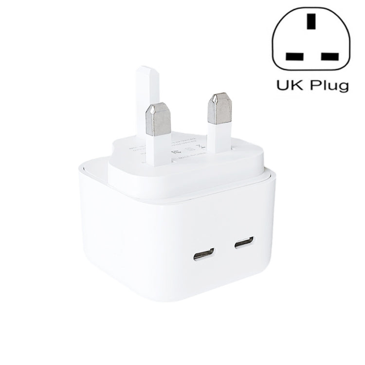 SDC-40W Dual PD USB-C / Type-C Charger for iPhone / iPad Series, UK Plug - USB Charger by PMC Jewellery | Online Shopping South Africa | PMC Jewellery | Buy Now Pay Later Mobicred