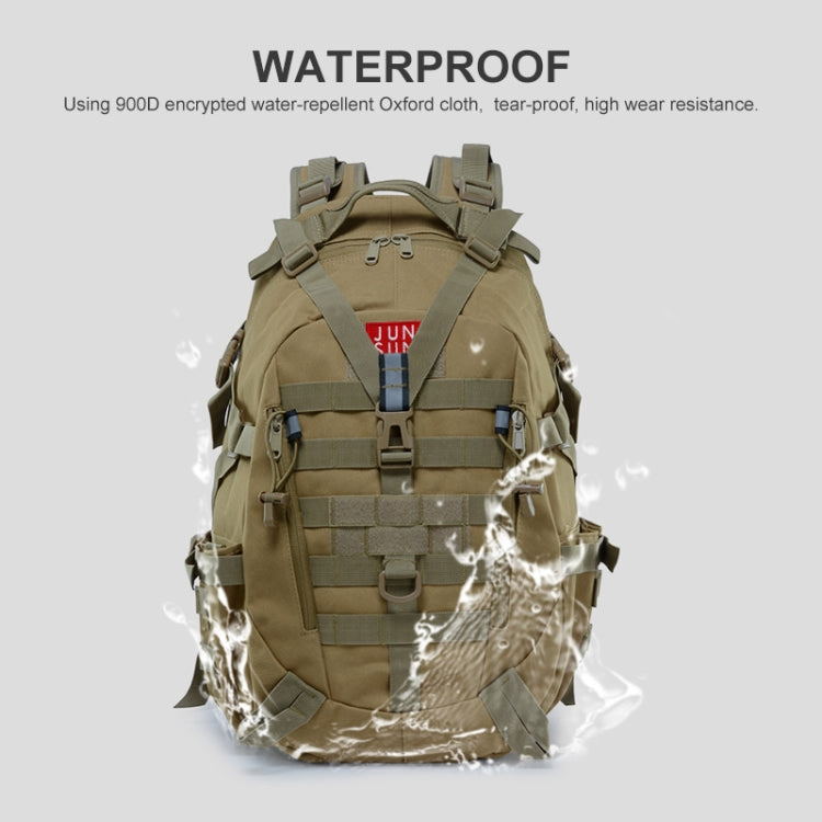 JUNSUNMAY J012 25L Waterproof Outdoor Sports Molle Rucksack Backpack with Reflective Stripe(Khaki) - Backpacks by JUNSUNMAY | Online Shopping South Africa | PMC Jewellery | Buy Now Pay Later Mobicred