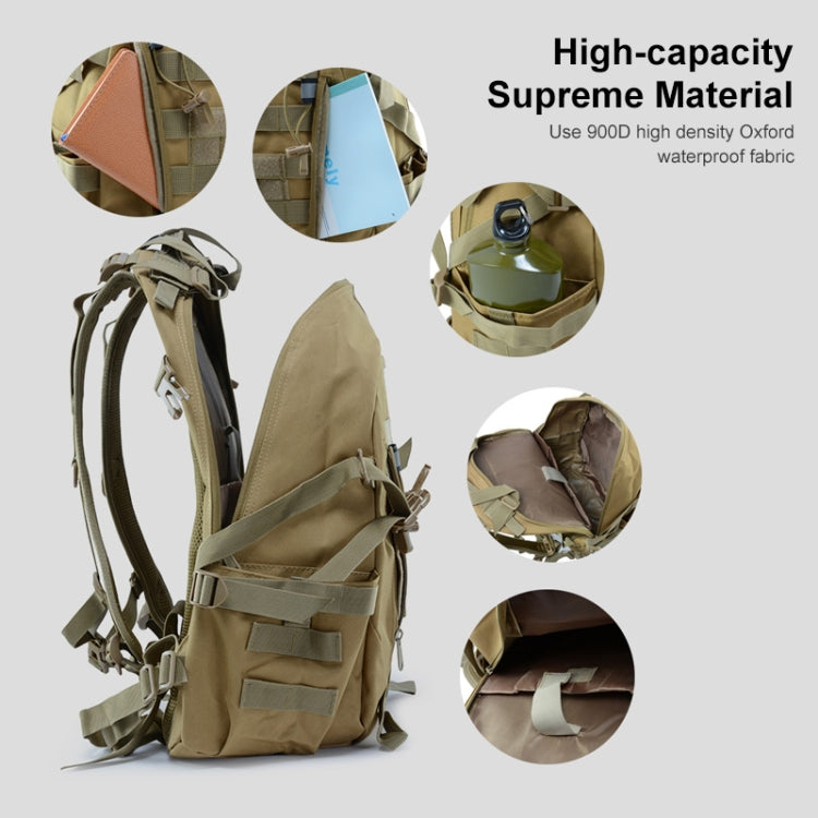 JUNSUNMAY J012 25L Waterproof Outdoor Sports Molle Rucksack Backpack with Reflective Stripe(Khaki) - Backpacks by JUNSUNMAY | Online Shopping South Africa | PMC Jewellery | Buy Now Pay Later Mobicred