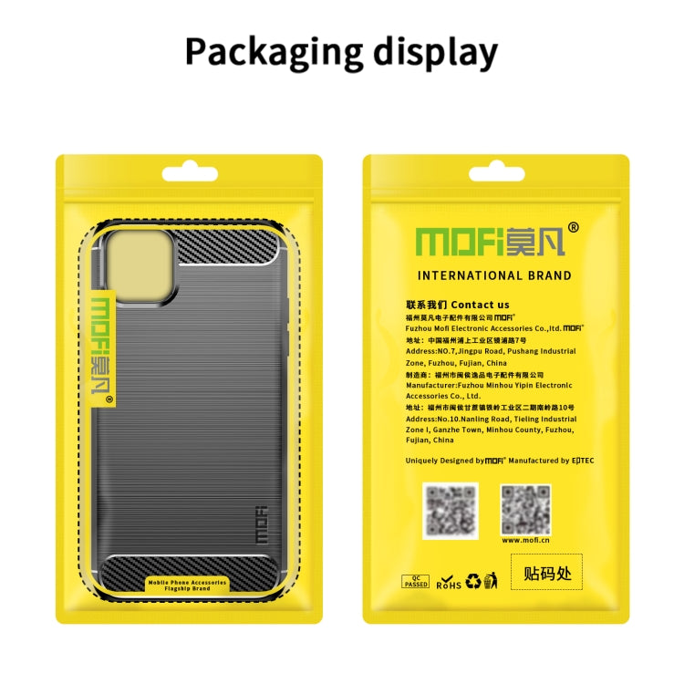 For iPhone 14 Pro Max MOFI Gentleness Brushed Texture Carbon Fiber TPU Phone Case (Red) - free shipping - PMC TechLife - Order now!
