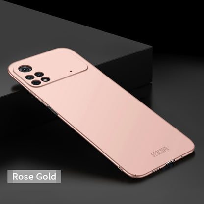 For Xiaomi POCO M4 Pro 4G MOFI Frosted PC Ultra-thin Hard Case(Rose gold) - Xiaomi Cases by MOFI | Online Shopping South Africa | PMC Jewellery