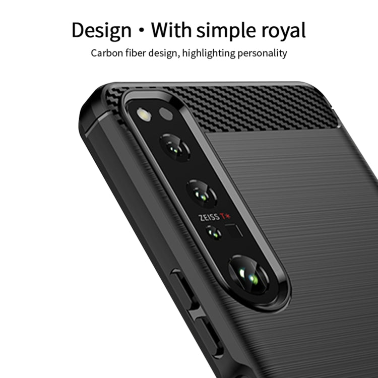 For Sony Xperia 1 IV MOFI Gentleness Series Brushed Texture Carbon Fiber Soft TPU Case(Red) - Sony Cases by MOFI | Online Shopping South Africa | PMC TechLife