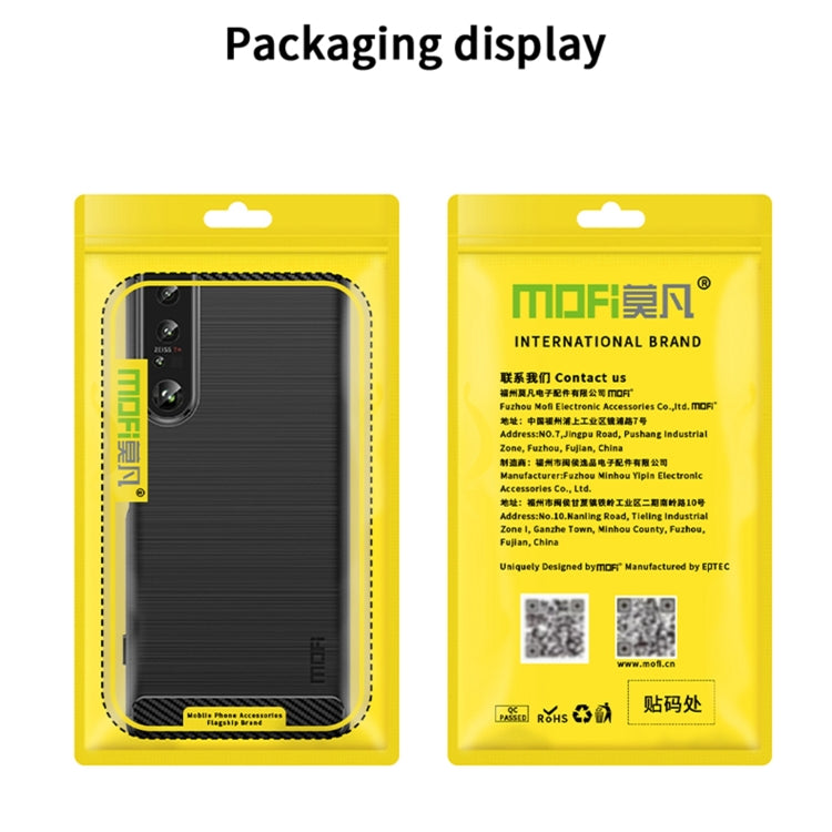 For OnePlus Ace / 10R 5G MOFI Gentleness Series Brushed Texture Carbon Fiber Soft TPU Case(Blue) - OnePlus Cases by MOFI | Online Shopping South Africa | PMC TechLife