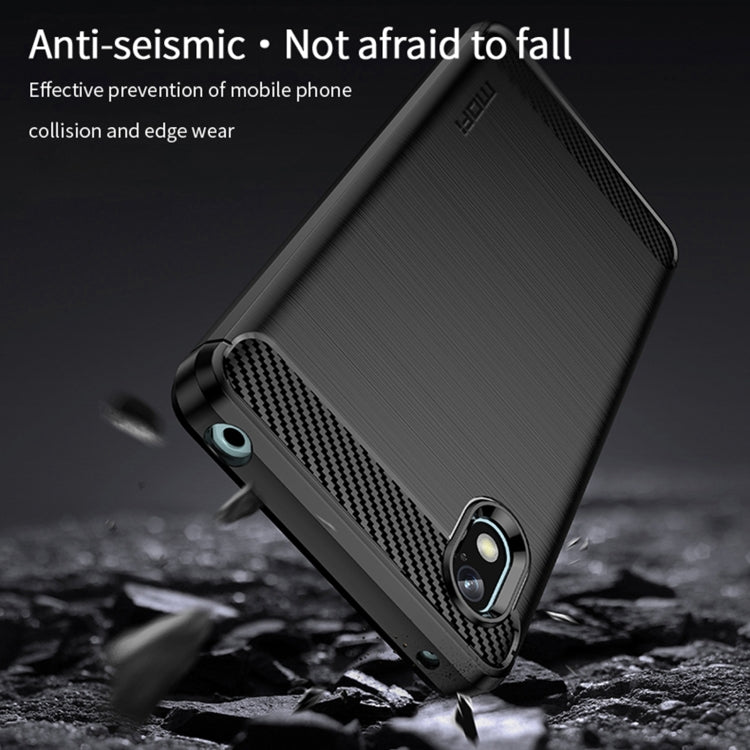 For Sony Xperia Ace 3 MOFI Gentleness Brushed Carbon Fiber Soft TPU Case(Gray) - Sony Cases by MOFI | Online Shopping South Africa | PMC Jewellery