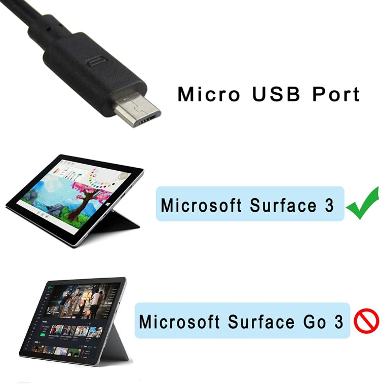 For Microsoft Surface3 1624 1645 Power Adapter 5.2v 2.5a 13W Android Port Charger, US Plug - For Microsoft by PMC Jewellery | Online Shopping South Africa | PMC Jewellery | Buy Now Pay Later Mobicred
