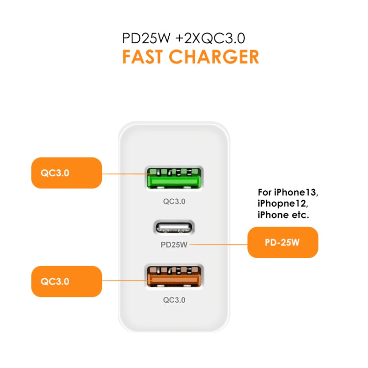 45W PD3.0 + 2 x QC3.0 USB Multi Port Charger with Type-C to 8 Pin Cable, UK Plug(Black) - free shipping - PMC Jewellery - Order now!