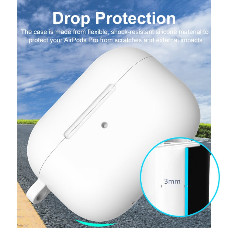 For Apple AirPods Pro 2 2022 ENKAY Thickened Silicone Protective Case with Keychain(White) - free shipping - PMC TechLife - Order now!