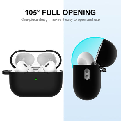 For Apple AirPods Pro 2 2022 ENKAY Thickened Silicone Protective Case with Keychain(Black) - For AirPods Pro 2 by ENKAY | Online Shopping South Africa | PMC Jewellery | Buy Now Pay Later Mobicred