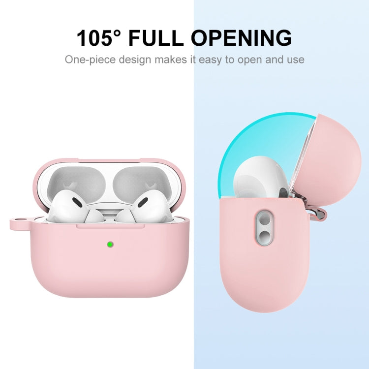 For Apple AirPods Pro 2 2022 ENKAY Thickened Silicone Protective Case with Keychain(Matte Pink) - For AirPods Pro 2 by ENKAY | Online Shopping South Africa | PMC Jewellery | Buy Now Pay Later Mobicred