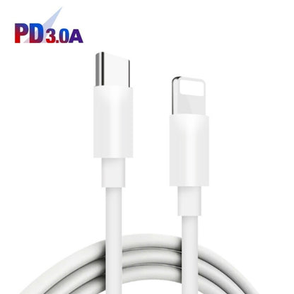 65W Dual PD Type-C + 3 x USB Multi Port Charger with 3A Type-C to 8 Pin Data Cable, US Plug(White) - USB Charger by PMC Jewellery | Online Shopping South Africa | PMC Jewellery | Buy Now Pay Later Mobicred