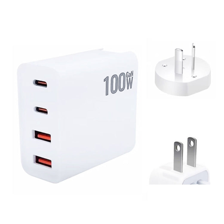 GaN 100W Dual USB + Dual USB-C/Type-C Multi Port Charger for Apple MacBook Series US / AU Plug - Cable & Adapter by PMC Jewellery | Online Shopping South Africa | PMC Jewellery | Buy Now Pay Later Mobicred