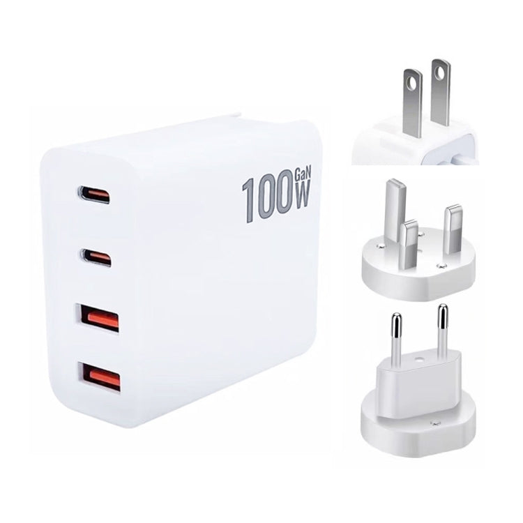 GaN 100W Dual USB+Dual USB-C/Type-C Multi Port Charger with  1.8m Type-C to MagSafe 1 / L Header Data Cable US / EU / UK Plug - Cable & Adapter by PMC Jewellery | Online Shopping South Africa | PMC Jewellery | Buy Now Pay Later Mobicred