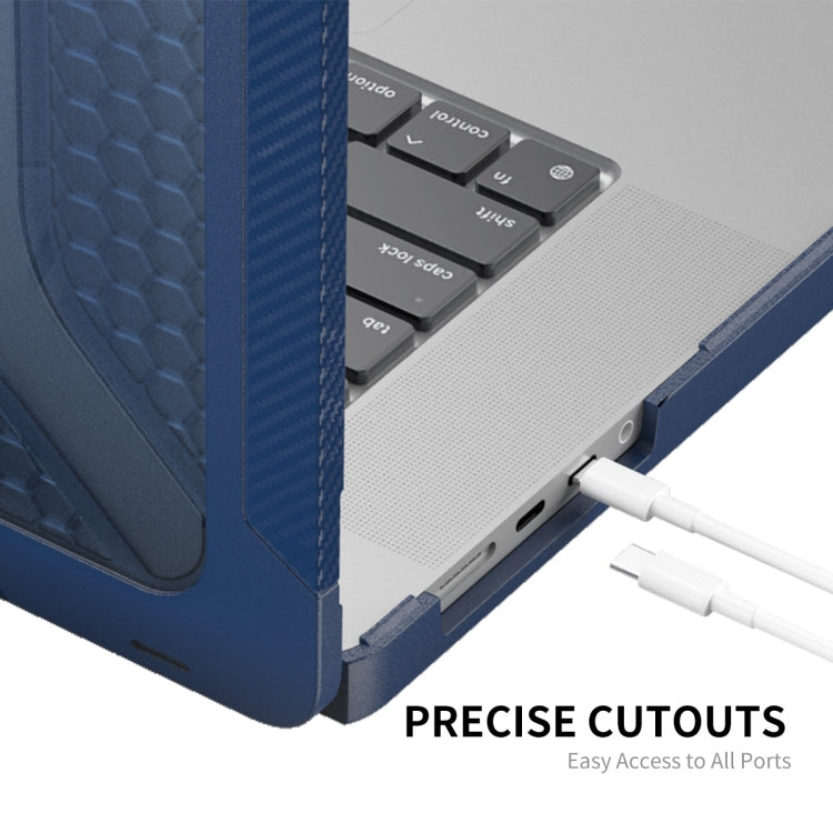 For MacBook Pro 14.2 A2442/A2779 2023 ENKAY Hat-Prince 3 in 1 Protective Bracket  Case Cover Hard Shell with TPU Keyboard Film / Anti-dust Plugs, Version:EU(Blue) - MacBook Pro Cases by ENKAY | Online Shopping South Africa | PMC Jewellery | Buy Now Pay Later Mobicred