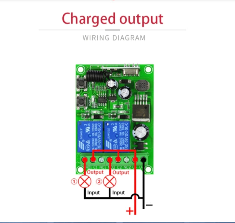 DC 12V 24V 48V Universal Electric Door RF Wireless Remote Control Relay Receiver Set - Smart Switch by PMC TechLife | Online Shopping South Africa | PMC TechLife | Buy Now Pay Later Mobicred