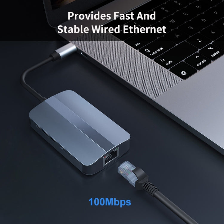 JUNSUNMAY 5 in 1 Type-c to RJ45 Ethernet + SD/TF Card Reader Multifunctional USB-C Hub - free shipping - PMC Jewellery - Order now!