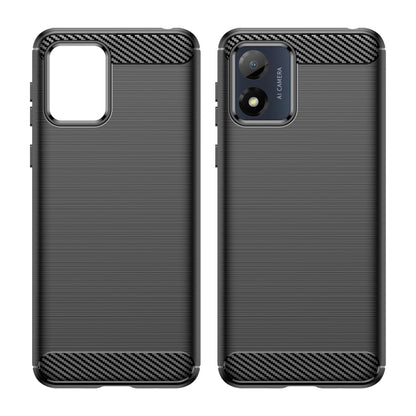 For Motorola Moto E13 Brushed Texture Carbon Fiber TPU Phone Case(Black) - Motorola Cases by PMC Jewellery | Online Shopping South Africa | PMC Jewellery | Buy Now Pay Later Mobicred