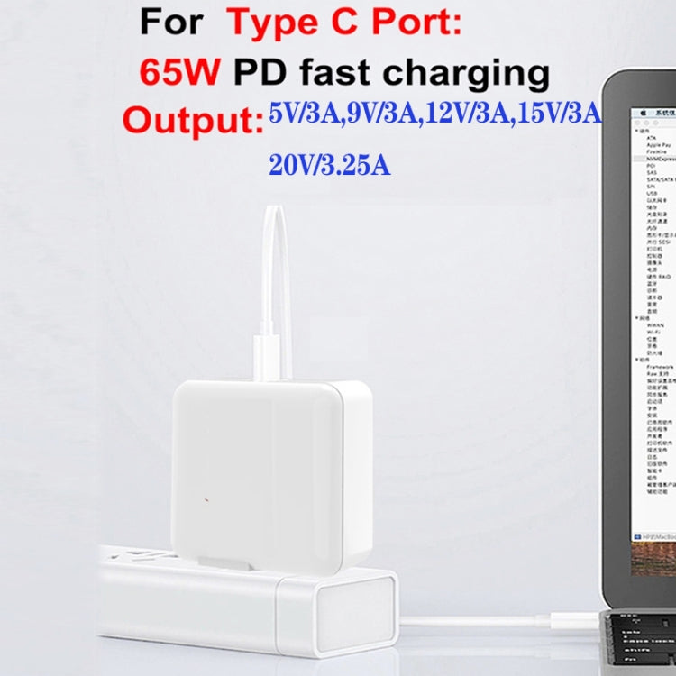 GaN 130W 4-Port USB-C PD65W / PD30W Multi Port Type-C Charger with  1.8m Type-C to MagSafe 1 / L Header Data Cable US / EU Plug - Cable & Adapter by PMC Jewellery | Online Shopping South Africa | PMC Jewellery | Buy Now Pay Later Mobicred